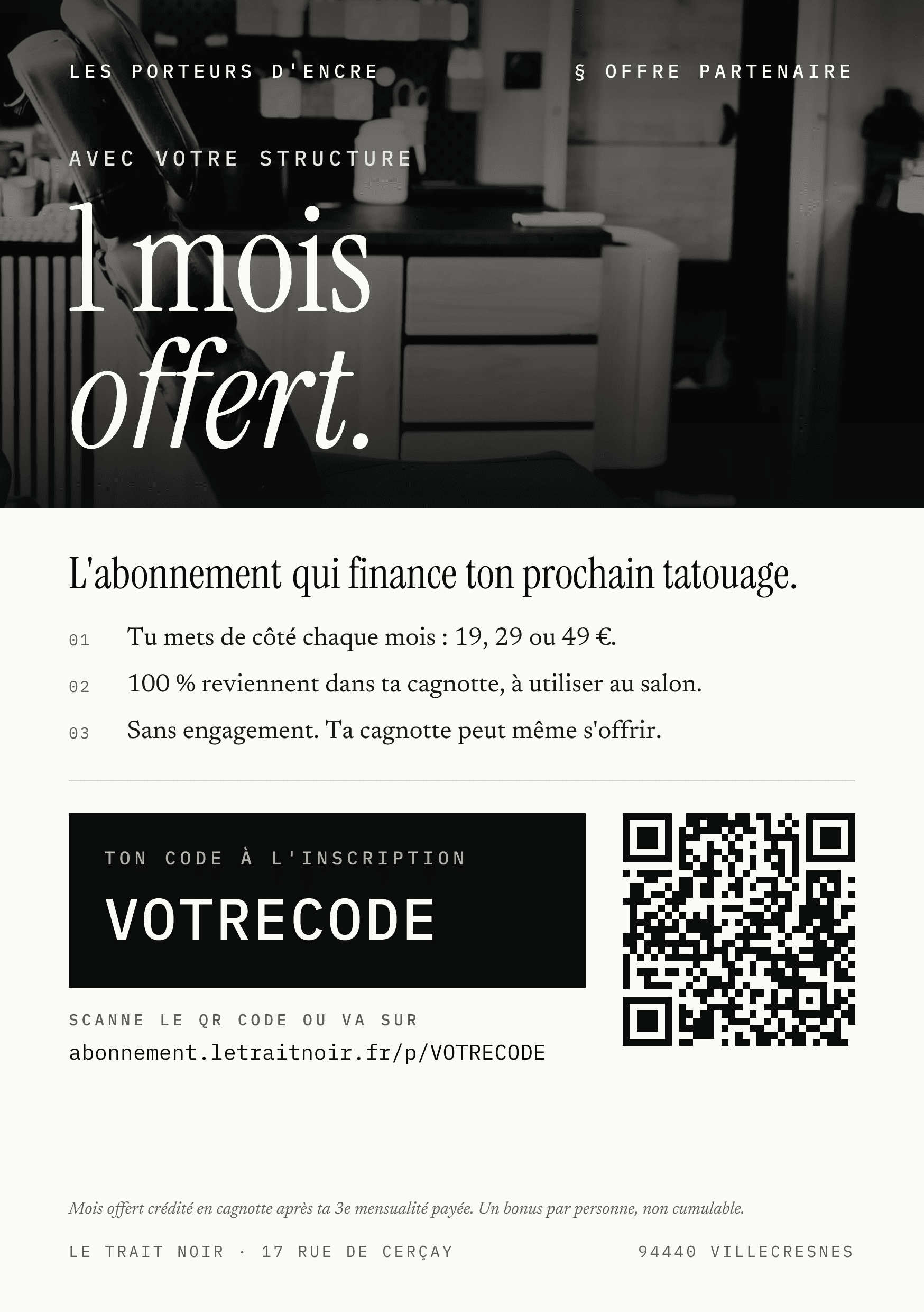 Affiche A5 à imprimer, avec QR code